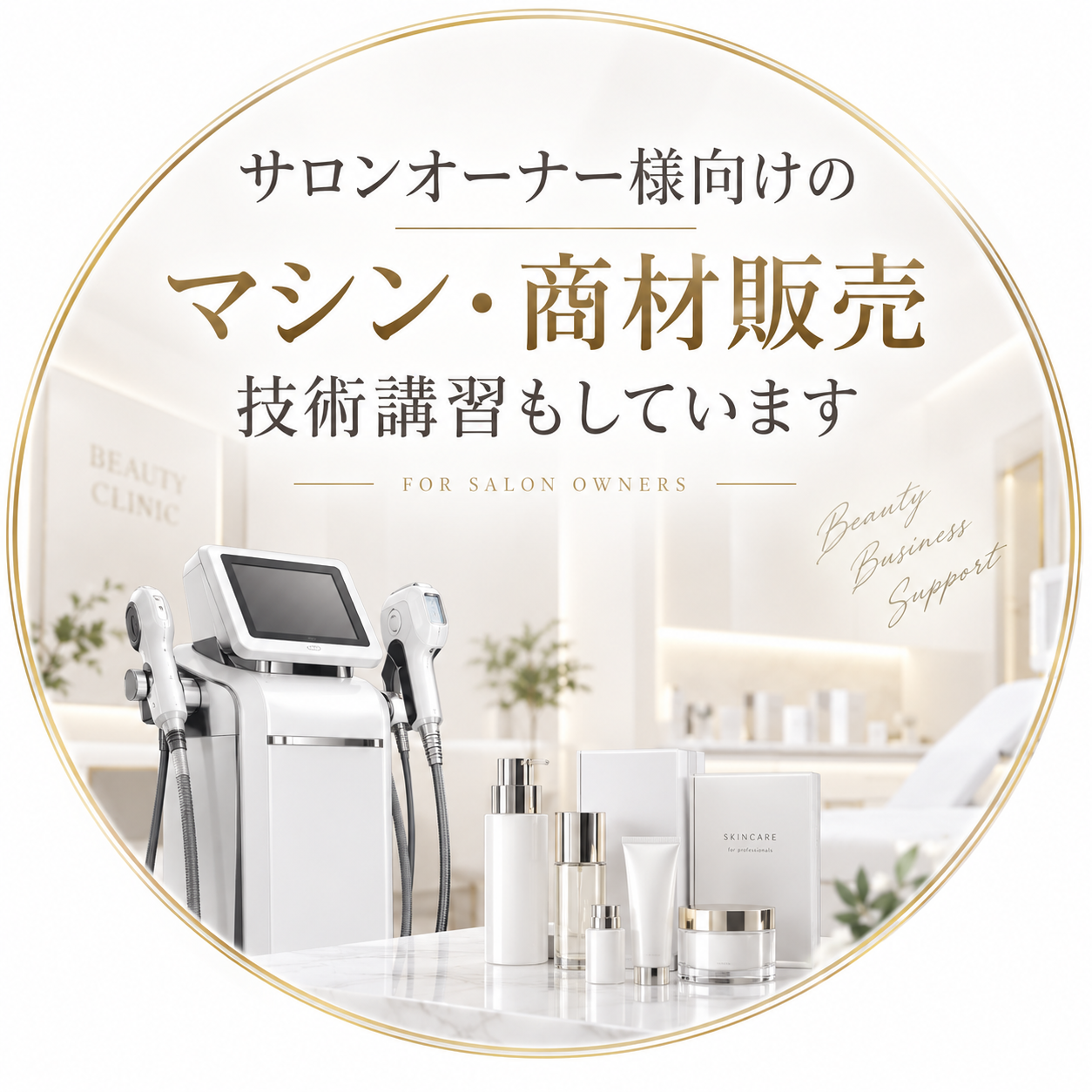 サロンオーナー様向けのマシン・商材販売、技術講習もしています